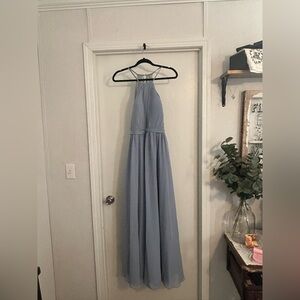 Azazie | Blue Halter Maxi Dress | Size A14